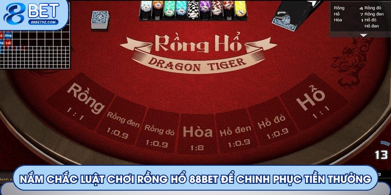Nắm chắc luật chơi Rồng Hổ 88Bet để chinh phục tiền thưởng